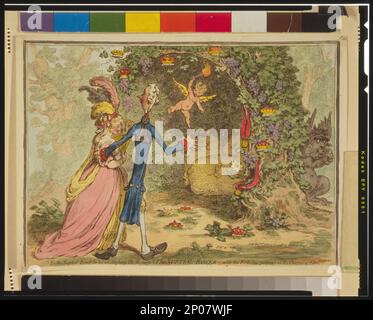 - Mit dem Bösen, der den Charme von Eden aus Milton JS bewacht. Gy. inv. & Fect... British Cartoon Prints Collection , ausgestellt: Gillray und die Kunst der Karikatur. Pitt, William, 1759-1806. , Fox, Charles James, 1749-1806. , Courtship, 1790-1800. Stockfoto