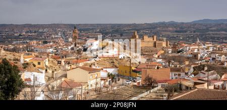 Vista de la ciudad de Guadix desde un mirador, Granada, España Stockfoto