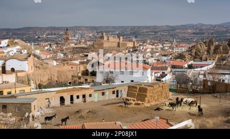 Vista de la ciudad de Guadix desde un mirador, Granada, España Stockfoto