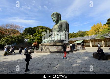 Der große Buddha in Kōtoku-in, Kamakura, Japan. Stockfoto