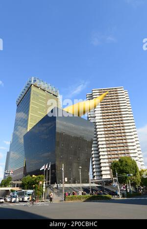 Asahi Beer Headquarters Building, Sumida-City, Tokio, Japan. Stockfoto