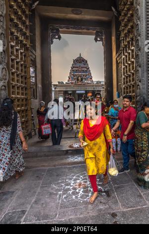 Eintritt zum Kapali-Tempel, Mylapore, Chennai Stockfoto