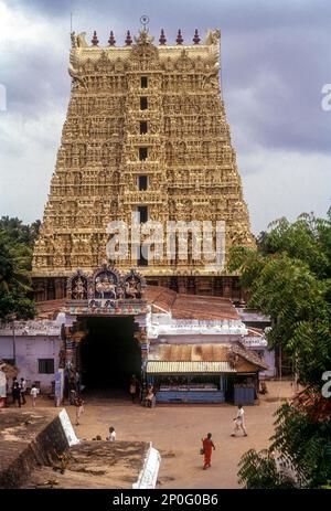 Der Thanumalayan Sthanumalayan Tempel in Suchindram nahe Kanyakumari, Tamil Nadu, Südindien, Indien, Asien Stockfoto