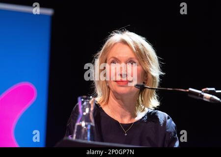 Köln, Deutschland. 02. März 2023. Theresse Hamer, eine deutsche Schauspielerin, ist am 2. März 2023 während des Internationalen Literaturfestivals 2023 in den Sartory Halls in Köln zu sehen (Foto: Ying Tang/NurPhoto). Kredit: NurPhoto SRL/Alamy Live News Stockfoto