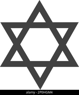 Judentum Vektor religiöses Zeichen - jüdisches Symbol - Jüdischer Stern - Vektor religiöse Zeichen und Symbole Stock Vektor