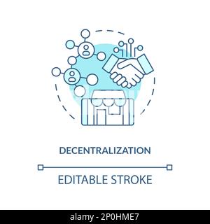 Dezentralisierung türkisfarbenes Konzeptsymbol Stock Vektor