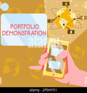 Handgeschriebenes Schild Portfolio Demonstration, Business Showcase Palette von Investitionen von Person oder Organisation Stockfoto