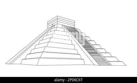 Darstellung Aztekenpyramide 9 Stockwerke hoch Stockfoto