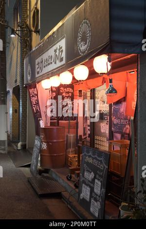 Shoppen Sie bei Nacht in Japan Stockfoto