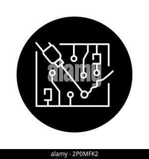 Symbol für Lötlinie mit сolor. Metallarbeiten. Piktogramm für Webseite. Stock Vektor