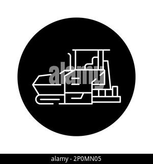 Asphalt Fertiger Auto Farbe Linie Symbol. Straßenbau. Piktogramm für Webseite Stock Vektor