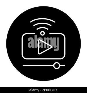 Schwarzes Symbol für Film abonnieren. Online-Werbeaktion. Piktogramm für Webseite. Stock Vektor