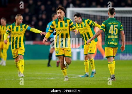 02-03-2023: Sport: PSV V V V ADO (KNVB Cup) EINDHOVEN, NIEDERLANDE - MÄRZ 2: Malik Sellouki (ADO Den Haag) erzielt die 3-1 während des Spiels KNVB Beker P. Stockfoto