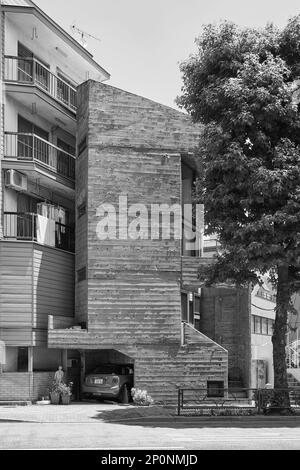 Das Tower House, Beton Einfamilienhaus entworfen von Takamitsu Azuma (1966); Jingumae, Tokio, Japan Stockfoto