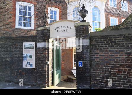 Hogarth's House, ehemaliges Landhaus des englischen Künstlers William Hogarth aus dem 18. Jahrhundert in Chiswick, in den A4 Jahren, für die Öffentlichkeit zugänglich als kostenloses Museum UK Stockfoto