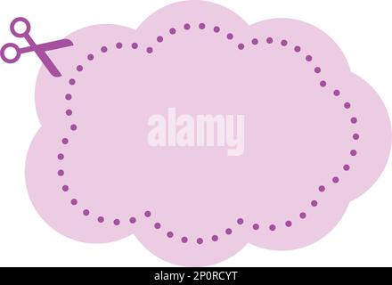 Schneideübungen Aktivitäten Wolkenform Symbolelement für Vorschulscheren Aktivität für die motorische Entwicklung von Kindern Stock Vektor