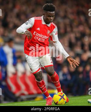 01. März 2023 - Arsenal gegen Everton - Premier League - Emirates Stadium Bukayo Saka von Arsenal während des Premier League-Spiels im Emirates Stadium, London. Bild : Mark Pain / Alamy Live News Stockfoto