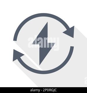 Energievektorsymbol, Abbildung des Stromkonzepts mit flachem Design Stock Vektor