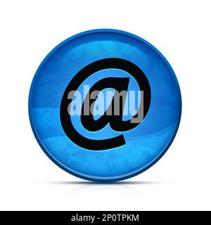 E-Mail-Adresssymbol auf eleganter, blauer runder Schaltfläche Stockfoto