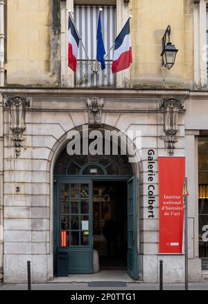 Eintritt zur Colbert-Galerie in Paris, Frankreich Stockfoto