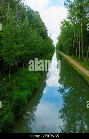 Sevran-Livry, Frankreich, Panoramablick auf Canal de l'Ourcq, seine Saint Denis, Parc de la Poudrerie Stockfoto