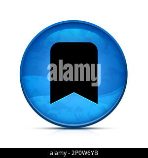 Lesezeichen-Symbol auf klassischer, blauer, runder Schaltfläche Stockfoto