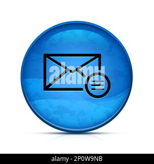 Symbol für E-Mail-Option auf eleganter, blauer, runder Schaltfläche Stockfoto