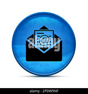 Newsletter-E-Mail-Symbol auf klassischer, blauer, runder Schaltfläche Stockfoto