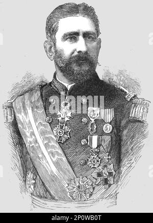 "General Boulanger 1837-1891.", 1891. Aus „The Graphic. An Illustrated Weekly Newspaper“, Band 44. Juli bis Dezember 1891. Stockfoto