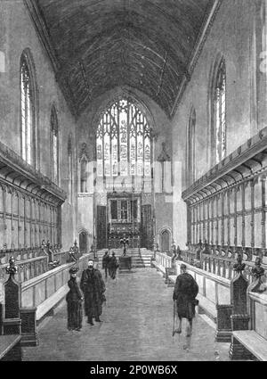 „The New Chapel, Queens College, Cambridge“, 1891. Aus „The Graphic. An Illustrated Weekly Newspaper“, Band 44. Juli bis Dezember 1891. Stockfoto