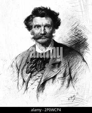 „Carl Von Piloty“. Aus "Modern Artists" von F.G.Dumas. [J.S.Virtue &amp; Co Ltd, London, c1880] Stockfoto