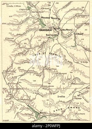 „Le Bas Sahara-Les Oasis, Mzab; Afrique du nord“, 1914. Von „Grande Geographie Bong Illustree“, 1914. Stockfoto