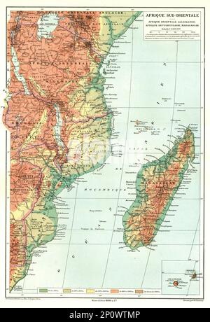"Afrique Sud- Orientale; Afrique Australe", 1914. Von „Grande Geographie Bong Illustree“, 1914. Stockfoto