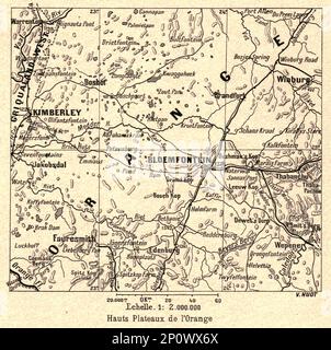 „Hauts Plateaux de l'Orange; Afrique Australe“, 1914. Von „Grande Geographie Bong Illustree“, 1914. Stockfoto