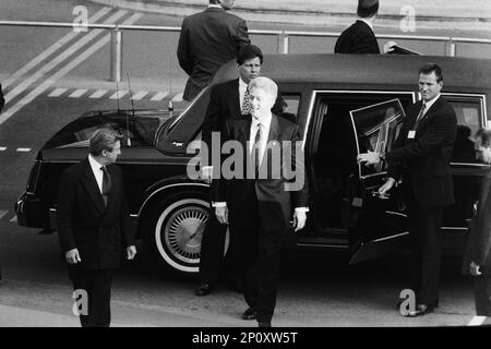 Archive 90ies: G7-Gipfel, Ankunft der Staatschefs, Bill Clinton, amerikanischer Präsident, Lyon, Frankreich, 1996 Stockfoto