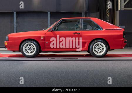 1985 Audi Sport Quattro (Gruppe B Homologation Special), S1 oder E2 Stockfoto