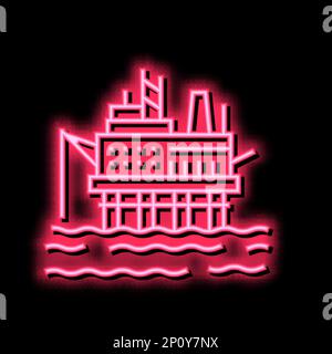 Abbildung des Neonleuchtsymbols eines Tankwagens Stock Vektor