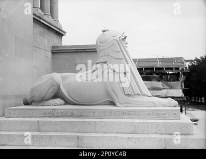 Schottischer Rite-Tempel - Sphinx, 1915. Das Haus des Tempels in Washington DC, Hauptquartier der schottischen Rite der Freimaurer, südliche Gerichtsbarkeit. Es wurde von John Russell Pope entworfen. Stockfoto