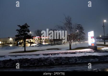 Die Fort McCoy Exchange findet am 4. Januar 2023 in Fort McCoy, Wisconsin, statt. Die Börse ist ein wichtiger Einzelhandelsstandort für die von Army and Air Force Exchange Service betriebene Post. Stockfoto