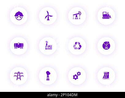 Violette Vektorsymbole der Branche Stock Vektor
