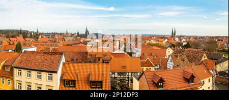 Blick über Quedlinburg, Bezirk Harz im Westen von Sachsen-Anhal. Stockfoto