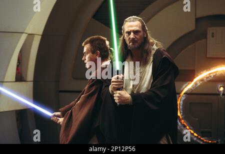 Star Wars die Phantomgefahr Ewan McGregor & Liam Neeson Stockfoto