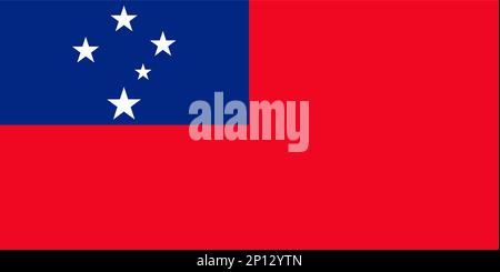Nationalflagge des unabhängigen Staates Samoa Stockfoto