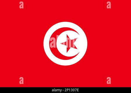 Nationalflagge der Republik Tunesien Stockfoto