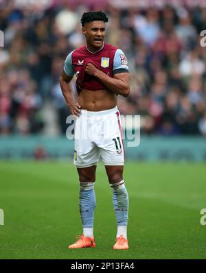 Ein Dateifoto von 18-02-2023 von Aston Villa's Ollie Watkins, der Aston Villa Cheftrainer Unai Emery zugibt, dass er manchmal aufhören muss, Dinge im Training zu übertreiben. Foto: Samstag, 18. Februar 2023. Ausgabedatum: Freitag, 3. März 2023. Stockfoto