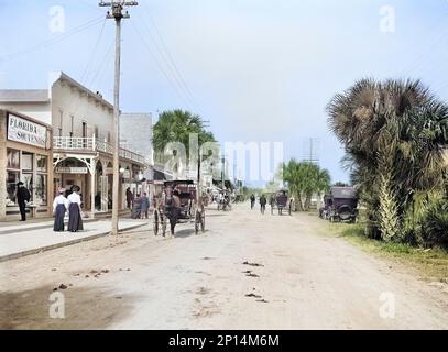 Beach Street, Daytona, Florida, USA, Detroit Publishing Company, Anfang des 19. Jahrhunderts Stockfoto