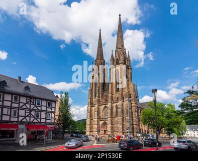 Marburg: Elisabethkirche in Lahntal, Hessen, Hessen, Deutschland Stockfoto