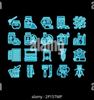 Imkereiberuf Neonglühsymbol-Illustration Stock Vektor