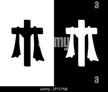 Eine Gruppe schwarz-weißer Silhouetten für die Feiertagswoche für Ihre Designs. Religiöse Postkarte und Symbole. Vektordarstellung Stock Vektor