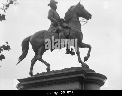 Reiterstatuen in Washington, D.C., zwischen 1911 und 1942. Skulptur von General Winfield Scott Hancock von Henry Jackson Ellicott. Stockfoto